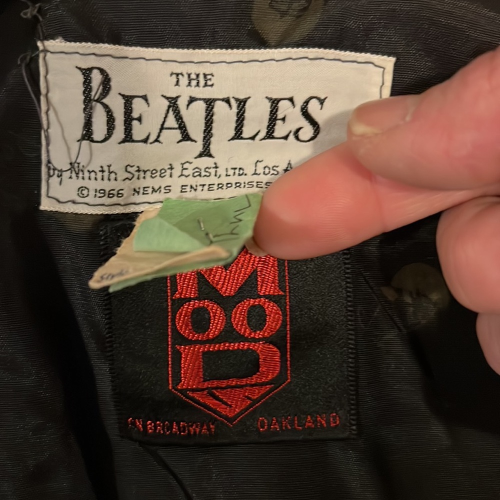 1966 The Beatles NEM Ninth Street East black white wool blend size 38 jacket
